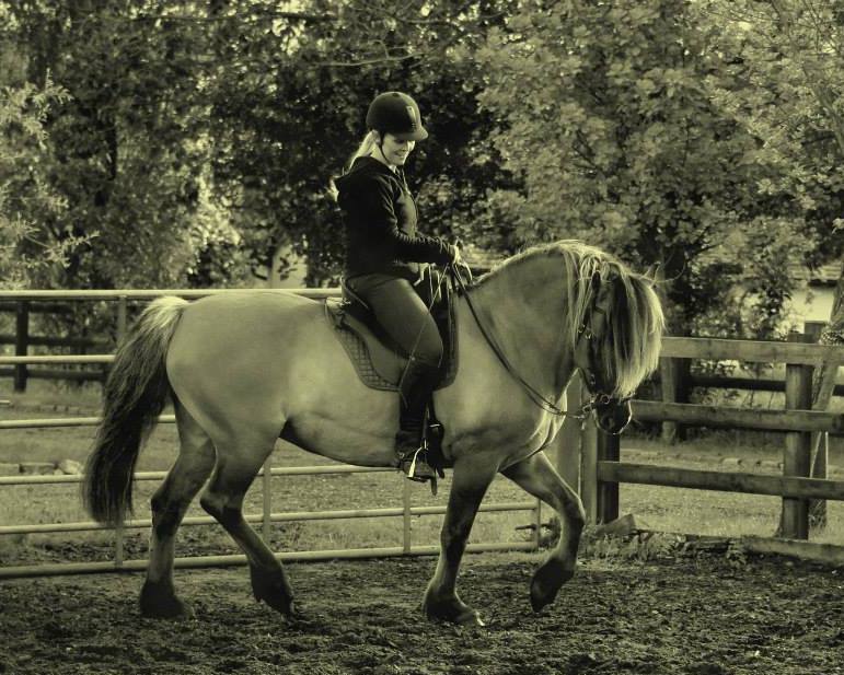 Camilla riding a horse
